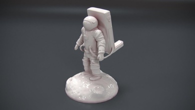 astronauta on lua phone suporte 3d impressão modelo in 3dexport arte espaço holder escultura moderno projeto cases homem conceptual aparelhos casos 3d print model - Mito3D