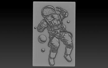 astronot relief 3dtable 3dtableau art artists 3dprint 3dprinter 3dprinted 3d print model - Mito3D