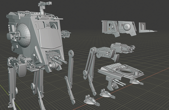 at st yürüteç 3d yazdır model in robotik 3dexport savaş modeller modelleme baskı oyuncak vay heykelcik hediye kurban bağış 3d print model - Mito3D