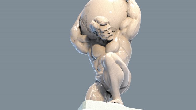 atlas estatuas anatomía mitología caracteres 3dprint escultura arte decoration art human character músculos héroe 3D print model - Mito3D