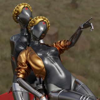 atomar Zwillinge sci fi Herz Mädchen retro ussr Video Spielzeug Statuette Sowjet Figur Ballerina Roboter Cyborg Android Wunder Held Fantasie 3d print model - Mito3D