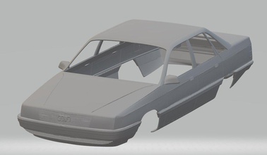 audi 100 imprimible cuerpo del coche ranura scalextric tamiya rc radio de control shell 3d print model - Mito3D