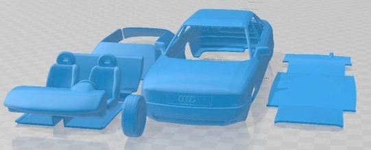 audi 80 b3 1986 yazdırılabilir araba 3d yazdır model in otomotiv 3dexport sl ot ölçülü tamiya rc miniz hobi mikro 3d print model - Mito3D