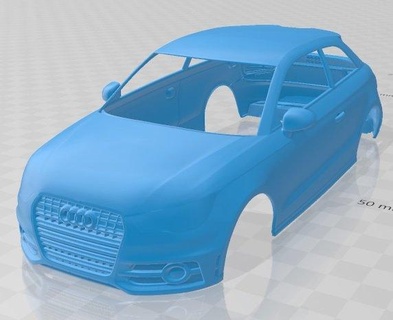 audi a1 2010 imprimable corps voiture automobile fente scalextric tamiya rc miniz loisir micro moulé pression 3d print model - Mito3D