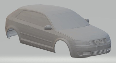 audi a3 sportback 2011 imprimable corps voiture 3d impression modèle in automobile 3dexport fente scalextric tamiya rc miniz loisir micro 3d print model - Mito3D