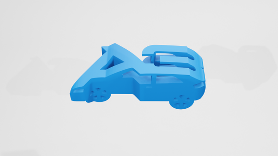 audi a3 8p chaveiro metamorfose carro carros ilusão silhuetas 3d print model - Mito3D