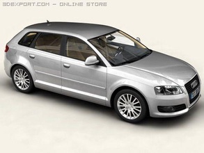 Audi a3 sportback 2009 spor 2010 tsfi tdi Almanca araç kapı mini araba Kent kompakt otomobil detaylı 3d print model - Mito3D