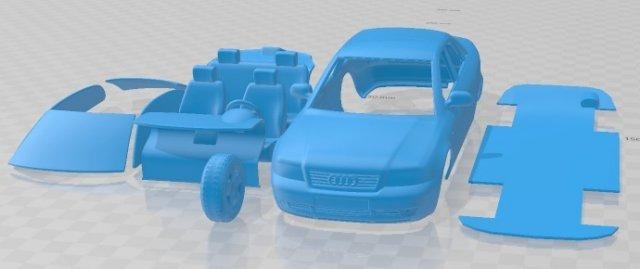 audi a4 sedan 1999 printable car 3d print model in automotive 3dexport slot scalextric tamiya rc miniz hobby micro 3d print model - Mito3D