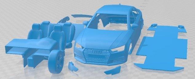 audi a4 sedán 2019 imprimible coche vehiculo automotor espacio scalextric Tamiya rc miniz pasatiempo micro 3d print model - Mito3D