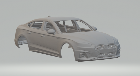Audi a5 sportback araç döküm slotcar Sıcak tekerlekler minyatürler yuva Yazdır basılı 3d print model - Mito3D