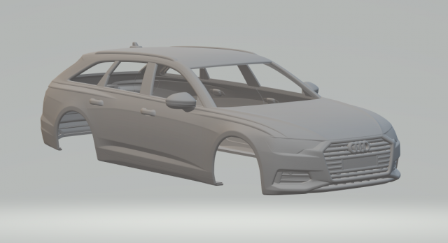 Audi a6 2019 araç döküm slotcar Sıcak tekerlekler minyatürler yuva Yazdır basılı 3D print model - Mito3D