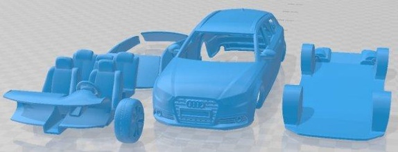 audi a6 vanguardista 2012 imprimible coche vehiculo espacio scalextric Tamiya rc miniz pasatiempo micro 3d print model - Mito3D