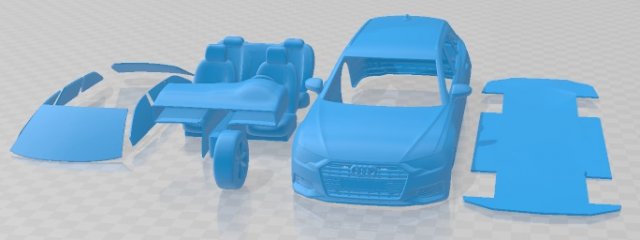 audi a6 avant 2019 imprimível carro automotivo fenda escalextrico Tamiya rc miniz passatempo micro diecast 3D print model - Mito3D
