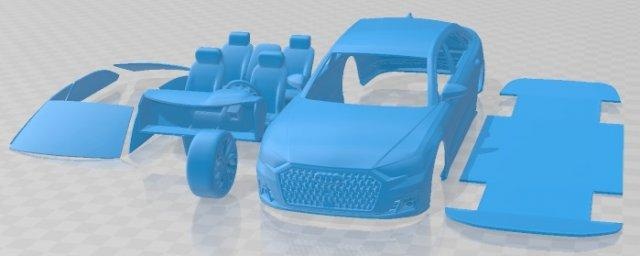 Audi a8l 2018 yazdırılabilir araba otomotiv yuva ölçülü Tamiya rc miniz hobi mikro döküm 3d print model - Mito3D