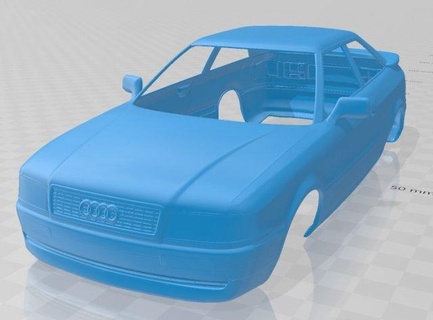 audi coupe 1991 printable body car automotive slot scalextric tamiya rc miniz hobby micro diecast 3d print model - Mito3D