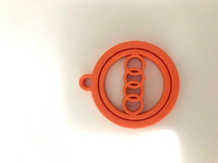 audi key ring flexible rotative print place keychain rings keyshot keyring cool printinplace 3d print model - Mito3D