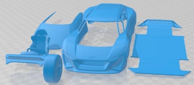 audi pb18 tron imprimible coche vehiculo automotor espacio scalextric Tamiya rc miniz pasatiempo micro 3d print model - Mito3D