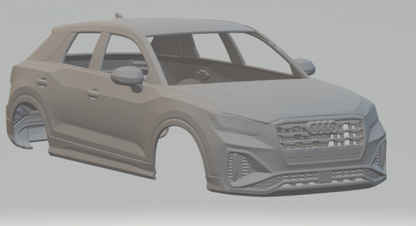 Audi q2 araç döküm slotcar Sıcak tekerlekler minyatürler yuva Yazdır basılı 3d print model - Mito3D