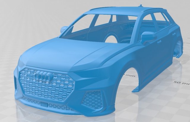 audi q3 rs 2020 imprimable corps voiture fente scalextric tamiya rc miniz loisir micro 3D print model - Mito3D