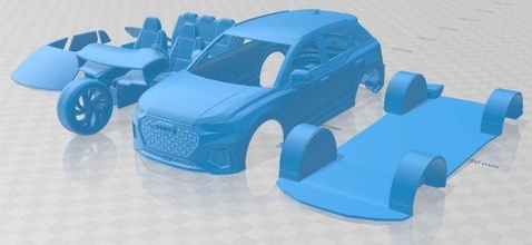 audi q3 rs 2020 imprimible coche vehiculo 3d impresión modelo in automotor 3dexport espacio scalextric tamiya rc miniz pasatiempo micro 3d print model - Mito3D