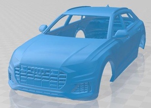 audi q8 2019 printable body car 3d print model in automotive 3dexport slot scalextric tamiya rc miniz hobby micro 3d print model - Mito3D