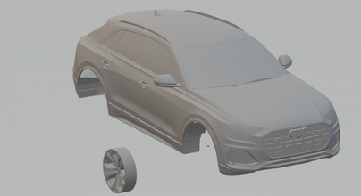 audi q8 3d print model in vehicle 3dexport wheels diecast hotwheels slotcar slot car hot tamya q5 q3 urus vw skoda suv 3d print model - Mito3D