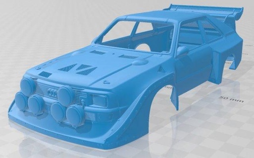 audi quattro sport s1 1985 printable body car automotive slot scalextric tamiya rc miniz hobby micro 3d print model - Mito3D