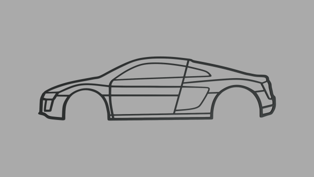 Audi r8 duvar siluet audir8 parşömen dekorasyon stil araba spor işaret 2d logo süs dekoru iç Sanat deko Almanya araç 3D print model - Mito3D