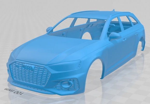 audi rs4 avant 2020 imprimível corpo carro 3d impressão modelo in automotivo 3dexport fenda escalextrico tamiya rc miniz passatempo micro diecast 3d print model - Mito3D