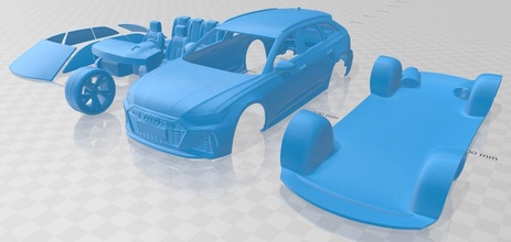 audi rs6 avant 2019 printable car 3d print model in automotive 3dexport slot scalextric tamiya rc miniz hobby micro 3d print model - Mito3D
