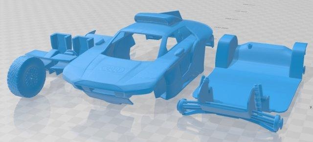 audi rs q e-tron dakar rally 2022 printable car automotive slot scalextric tamiya rc miniz hobby micro 3d print model - Mito3D