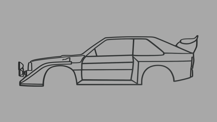 audi s1 e2 duvar siluet 3d yazdır model in 3dexport ralli turbo baskı karbon sürüklenme ayarlama quattro parşömen grup araba dekorasyon spor walterrohl hızlı 3d print model - Mito3D