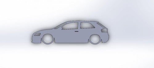 audi s3 8p car silhouette keychain 3dprinting stl tuner 3d print model - Mito3D