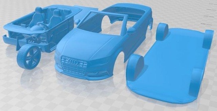 audi s3 cabriolé 2015 imprimible coche vehiculo espacio scalextric Tamiya rc miniz pasatiempo micro 3d print model - Mito3D