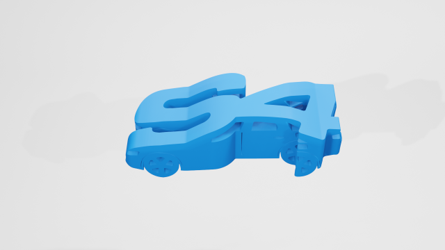 audi s4 2011 - keychain metamorphosis car cars ilusion silhouettes 3D print model - Mito3D