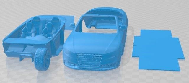 audi s5 convertible 2012 printable car 3d print model in automotive 3dexport slot scalextric tamiya rc miniz hobby micro 3d print model - Mito3D