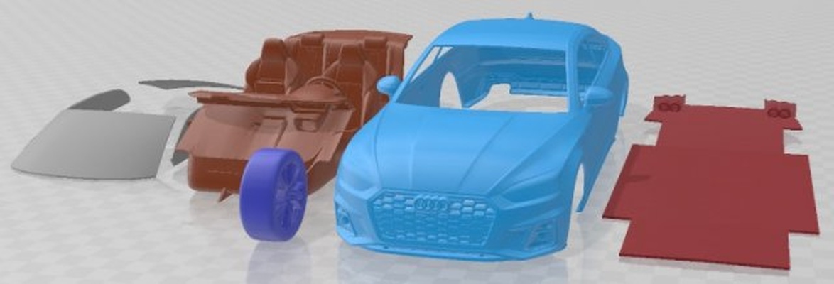 audi s5 coupe 2020 printable car 3d print model in automotive 3dexport slot scalextric tamiya rc miniz hobby micro diecast 3d print model - Mito3D