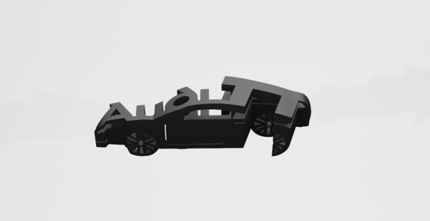 audi tt mk2 - keychain metamorphosis car cars ilusion silhouettes quattro 3d print model - Mito3D
