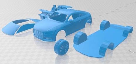 audi tts coupé 2015 stampabile macchina 3d stampa modello in settore automobilistico 3dexport fessura scalextric tamiya rc miniz passatempo micro 3d print model - Mito3D