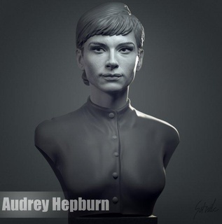 audrey hepburn donna celebrità hollywood Audrey Hepburn artista famoso sculture attore attrice arte ritratto immagine elvis marylin monroe film oscar carattere 3d print model - Mito3D