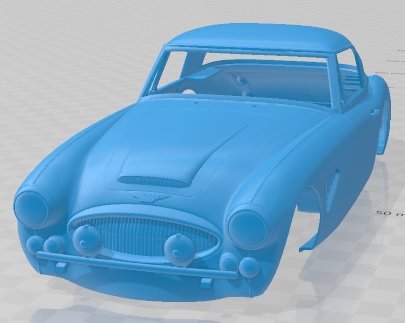 austin healey 3000 mk ii printable body car automotive slot scalextric tamiya rc miniz hobby micro 3D print model - Mito3D