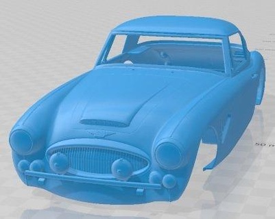 Austin Healey 3000 mk ii imprimível corpo carro automotivo fenda escalextrico Tamiya rc miniz passatempo micro 3d print model - Mito3D