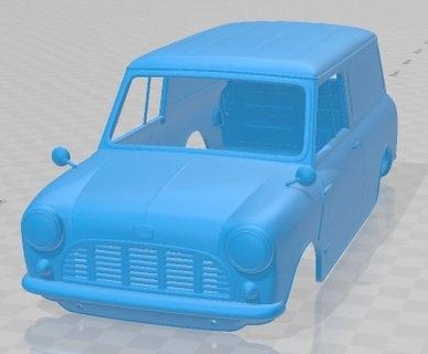Austin mini kamyonet 1966 yazdırılabilir vücut otomotiv yuva ölçülü Tamiya rc miniz hobi mikro 3d print model - Mito3D