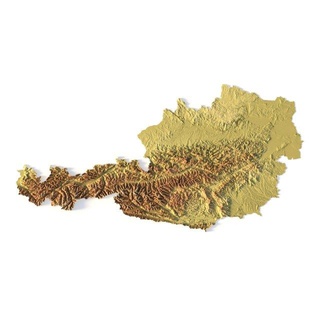 austria stl terrain map landscape country relief geography continent mountain earth 3d print model - Mito3D