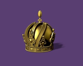 austrian crown 3dprint 3d print model in game accessories 3dexport gold tiara jewelry royalty gem retro shining luxury vintage silver printable king queen royal monarchs 3d print model - Mito3D