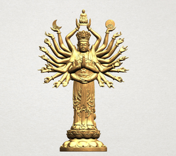 avalokitesvara bodhisattva - çok el modern iç dekoratif ayrıntılı gerçekci 3d baskı hazır yazdırılabilir ev dekor Budizm orient 3d print model - Mito3D