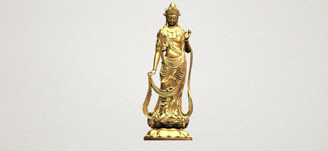 avalokitesvara de buda em pé 06 interior exterior histórico arquitetura asiática chinês indiana budista religião bodhisattva shakyamuni templo decoração estátua gautama escultura adoração miniaturas 3d print model - Mito3D