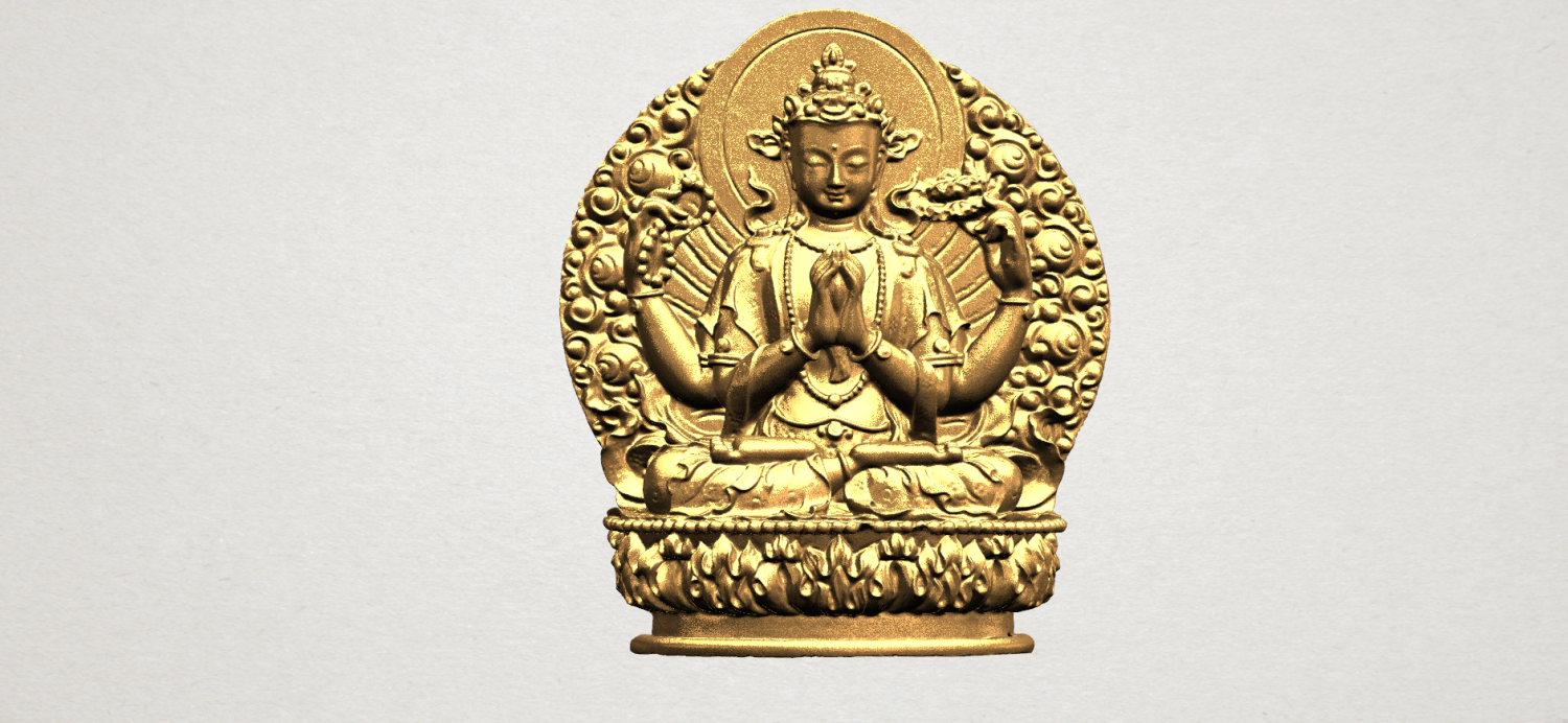 avalokitesvara buda multi mão 03 interior exterior histórico arquitetura asiática chinês indiana budista religião bodhisattva shakyamuni templo decoração estátua gautama escultura adoração miniaturas 3D print model - Mito3D