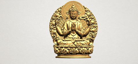 03 avalokitesvara Buda çok el iç dış tarihi mimarlık Asya Çin Hint Budist din bodhisattva sakyamuni'nin tapınak dekor heykel gautama ibadet Minyatürler 3d print model - Mito3D