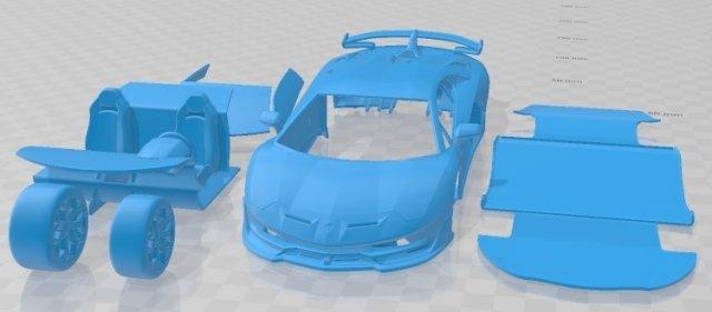 aventador svj 2019 imprimable voiture 3d impression modèle automobile fente scalextric tamiya rc miniz loisir micro 3d print model - Mito3D